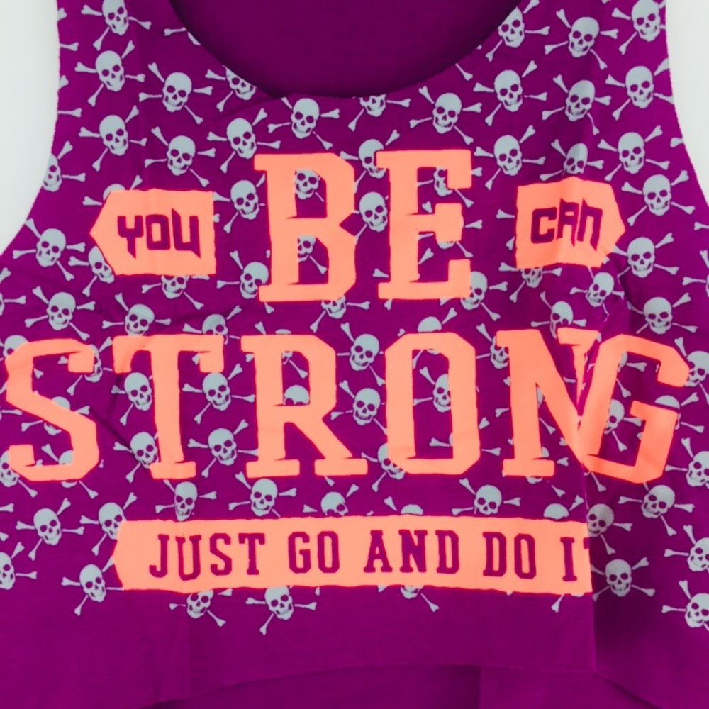 Brazilian Sports Crop Top Purple Skull Print - Picture 5 of 6